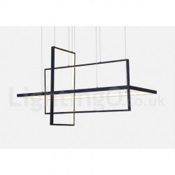 Dimmable Linear Pendant Light with Remote Control Ambient Light Painted Finishes Aluminum Modern