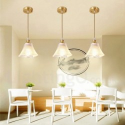 Pure Brass Rustic / Lodge Nordic Style Pendant Light with Glass Shade