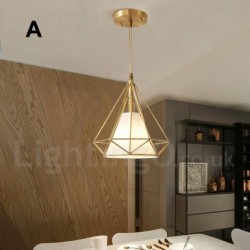 Pure Brass Rustic / Lodge Nordic Style Pendant Light with Fabric Shade