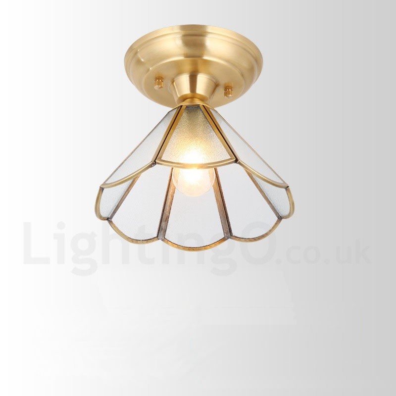 11 Wide Pure Brass Led Rustic Lodge Nordic Style Flush Mount