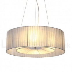 Drum 4 Light Pendant Modern Light with Fabric Shade