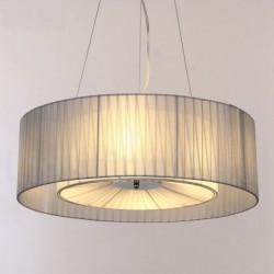 Drum 4 Light Pendant Modern Light with Fabric Shade