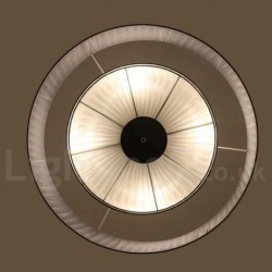 Drum 4 Light Pendant Modern Light with Fabric Shade