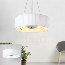 Drum 4 Light Pendant Modern Light with Fabric Shade