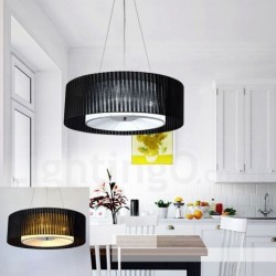 Drum 4 Light Pendant Modern Light with Fabric Shade