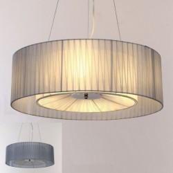 Drum 4 Light Pendant Modern Light with Fabric Shade