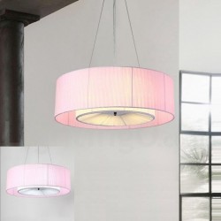 Drum 4 Light Pendant Modern Light with Fabric Shade