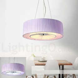 Drum 4 Light Pendant Modern Light with Fabric Shade