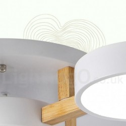 Wood Chandelier LED Modern Contemporary Nordic Style Flush Mount Ceiling Light with Acrylic Shade