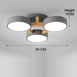 Wood Chandelier LED Modern Contemporary Nordic Style Flush Mount Ceiling Light with Acrylic Shade