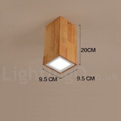 Wood LED Modern Contemporary Nordic Style Flush Mount Ceiling Light with Acrylic Shade