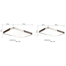 Retro Walnut Colour Wood Ultra-Thin Rectangle Dimmable LED Flush Mount Ceiling Lights with Acrylic Shade | Also Can Be Used As Wall Light