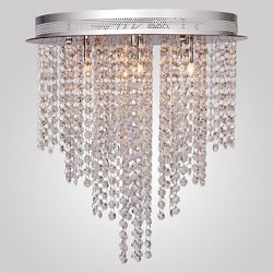 Max 10W Modern/Contemporary Crystal / Mini Style Electroplated Metal Flush Mount Living Room / Bedroom