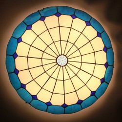 E27 220V 30*9CM 3-5銕uropean Rural Creative Arts Stained Glass Absorb Dome Lamp Led Light