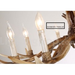 6 Light Rustic Artistic Retro Antler Vintage Candle Chandelier