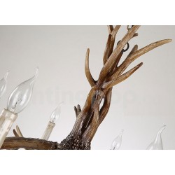 6 Light Rustic Artistic Retro Antler Vintage Candle Chandelier