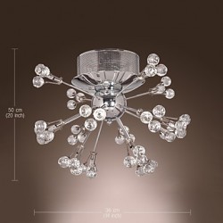 Max 10W Modern/Contemporary Crystal / Bulb Included Chrome Metal Flush Mount Living Room / Bedroom / Entry / Hallway