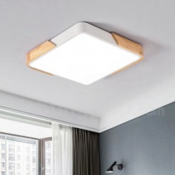 Nordic Wood Ultra-thin Square Macaron Ceiling Light