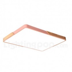 Nordic Wood Ultra-thin Square Macaron Ceiling Light