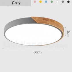 Nordic Macaron Modern Contemporary Round Wood Ceiling Light