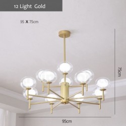 Nordic Modern Contemporary Luxurious Gold Chandelier