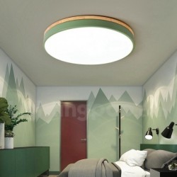 Nordic Wood Round Macaron Ceiling Light