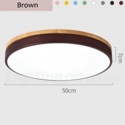 Nordic Wood Round Macaron Ceiling Light