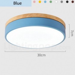 Nordic Wood Round Macaron Ceiling Light