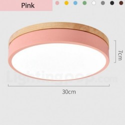 Nordic Wood Round Macaron Ceiling Light