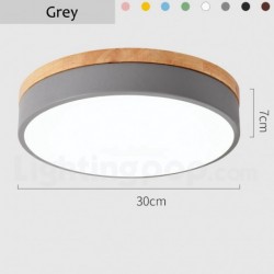 Nordic Wood Round Macaron Ceiling Light