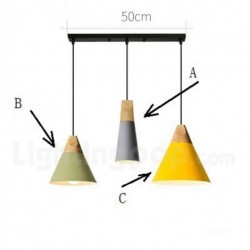 Nordic Macaron Modern Contemporary 1 Light Wood Chandelier