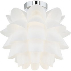 White Flower Ceiling Light 1-Light Pendant Living Room / Bedroom / Dining Room / Kitchen Hanging Lamp Fixture