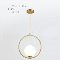 Nordic Modern Contemporary Pure Brass 1 Light Mini Chandelier