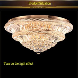 Modern Luxury 93W LED Modern Crystal Ceiling Light Bedroom LED Absorb Dome Light Diameter 80CM