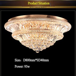 Modern Luxury 93W LED Modern Crystal Ceiling Light Bedroom LED Absorb Dome Light Diameter 80CM