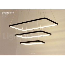 Dimmable Modern LED Three Rectangles Pendant Light with Remote Control