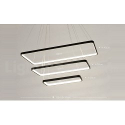 Dimmable Modern LED Three Rectangles Pendant Light with Remote Control