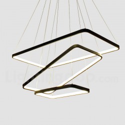 Dimmable Modern LED Three Rectangles Pendant Light with Remote Control