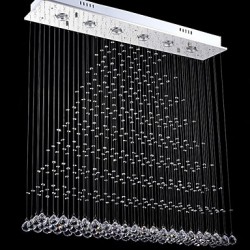 Rectangle Crystal LED Chandeliers Lights Ceiling Hanging Lighting Lamps Fixtures with L100CM W20CM H120CM