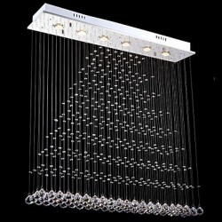 Rectangle Crystal LED Chandeliers Lights Ceiling Hanging Lighting Lamps Fixtures with L100CM W20CM H120CM