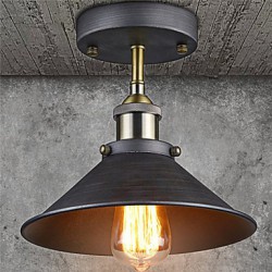 Max 60W Vintage Mini Edison Ceiling Light 1-Light,Dining Room / Study Room/Office / Hallway Metal Flush Mount