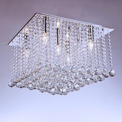 Flush Mount Crystal Modern/Contemporary Living Room/Bedroom/Dining Room/Study Room/Office Metal