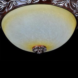 Flush-Mount-Light 220V White-Yellow-Glass Resin Silver-Carving European Classic