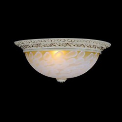 White Flush-Mount-Light 220V Pattern-Glass Resin Gold-Carving European Classic