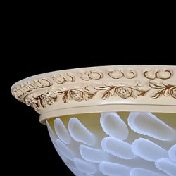 White Flush-Mount-Light 220V Pattern-Glass Resin Gold-Carving European Classic