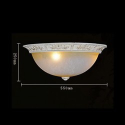 White Flush-Mount-Light 220V Yellow-White-Glass Resin Pattern-Carving European Classic