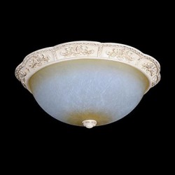 White Flush-Mount-Light 220V Yellow-White-Glass Resin Pattern-Carving European Classic