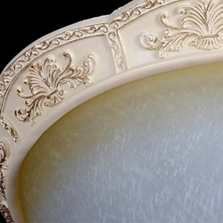 White Flush-Mount-Light 220V Yellow-White-Glass Resin Pattern-Carving European Classic