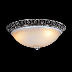 Dark Brown Flush-Mount-Light 220V Glass Resin Pattern-Carving European Classic