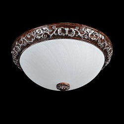 Flush-Mount-Light 220V Glass Resin Silver-Carving European Classic